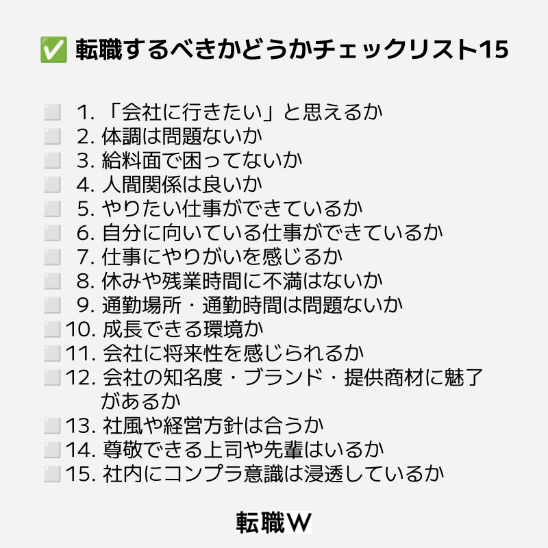 転職するべきかどうか診断チェックリスト